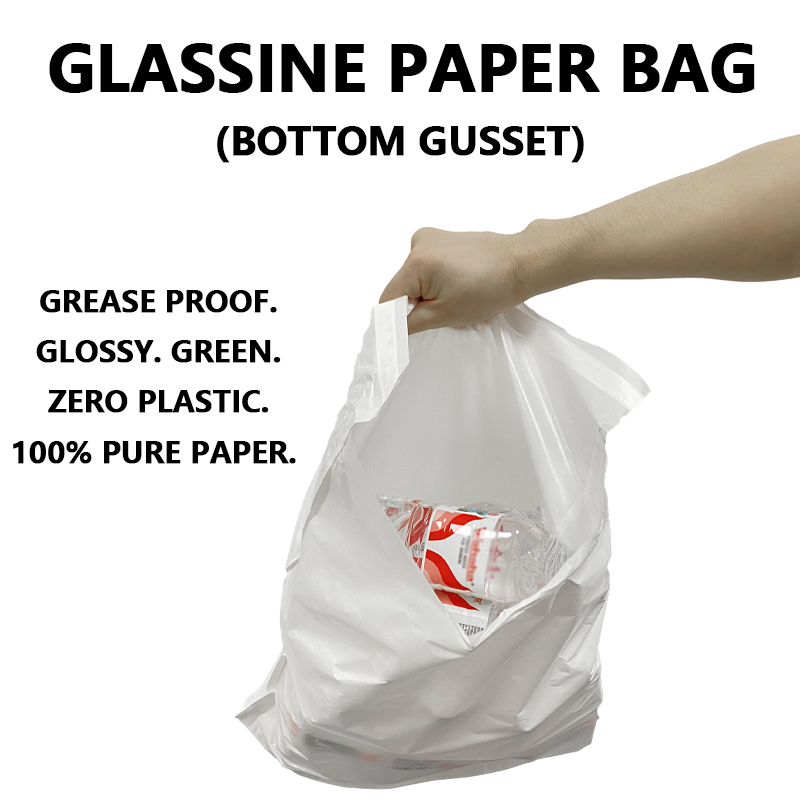 Il sacchetto di carta glassine con soffietto inferiore personalizzato aiuta i marchi a passare agli imballaggi senza plastica