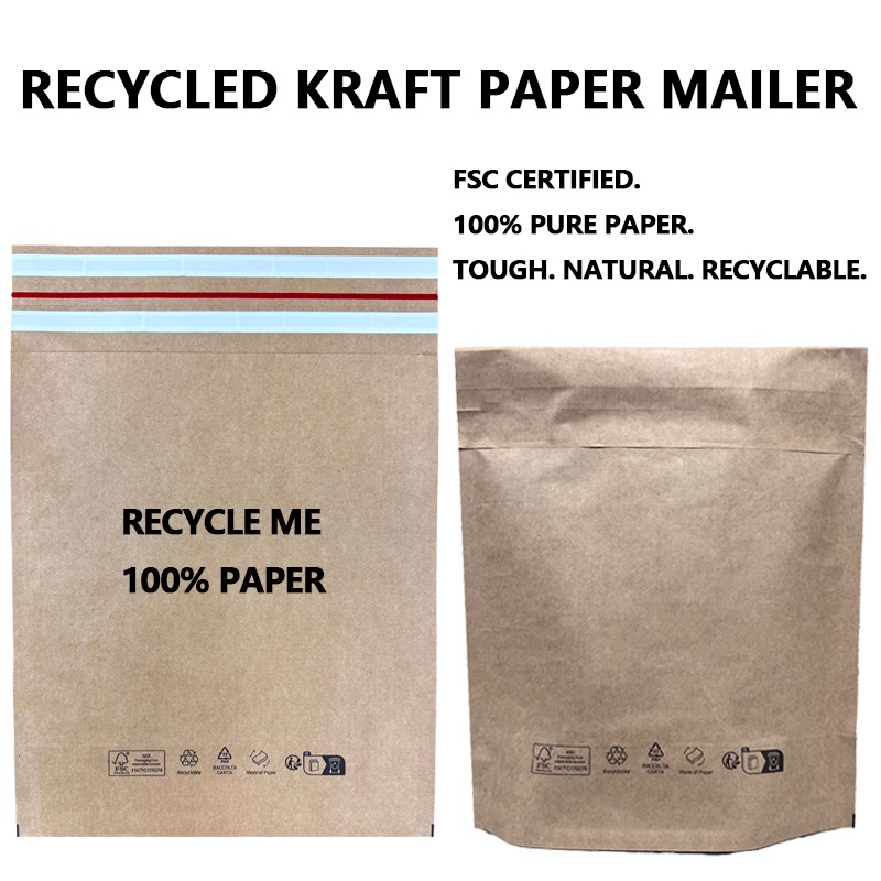 Busta postale personalizzata in carta Kraft espandibile con tassello inferiore e doppia striscia adesiva