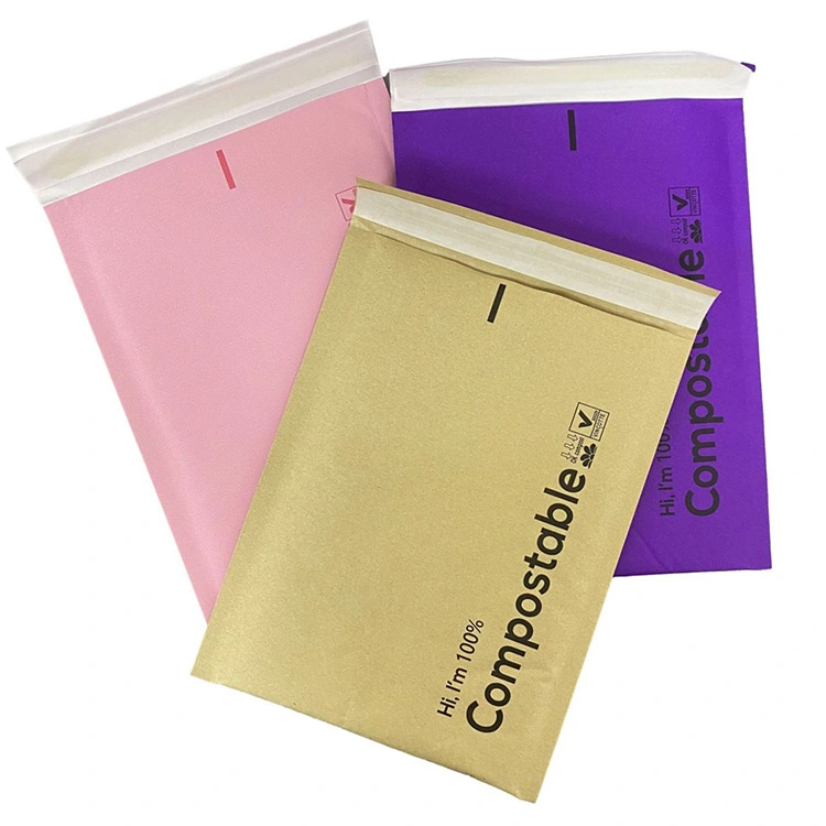 Kraft Paper Mailer imbottito con mailer a bolle compostabile al 100%
